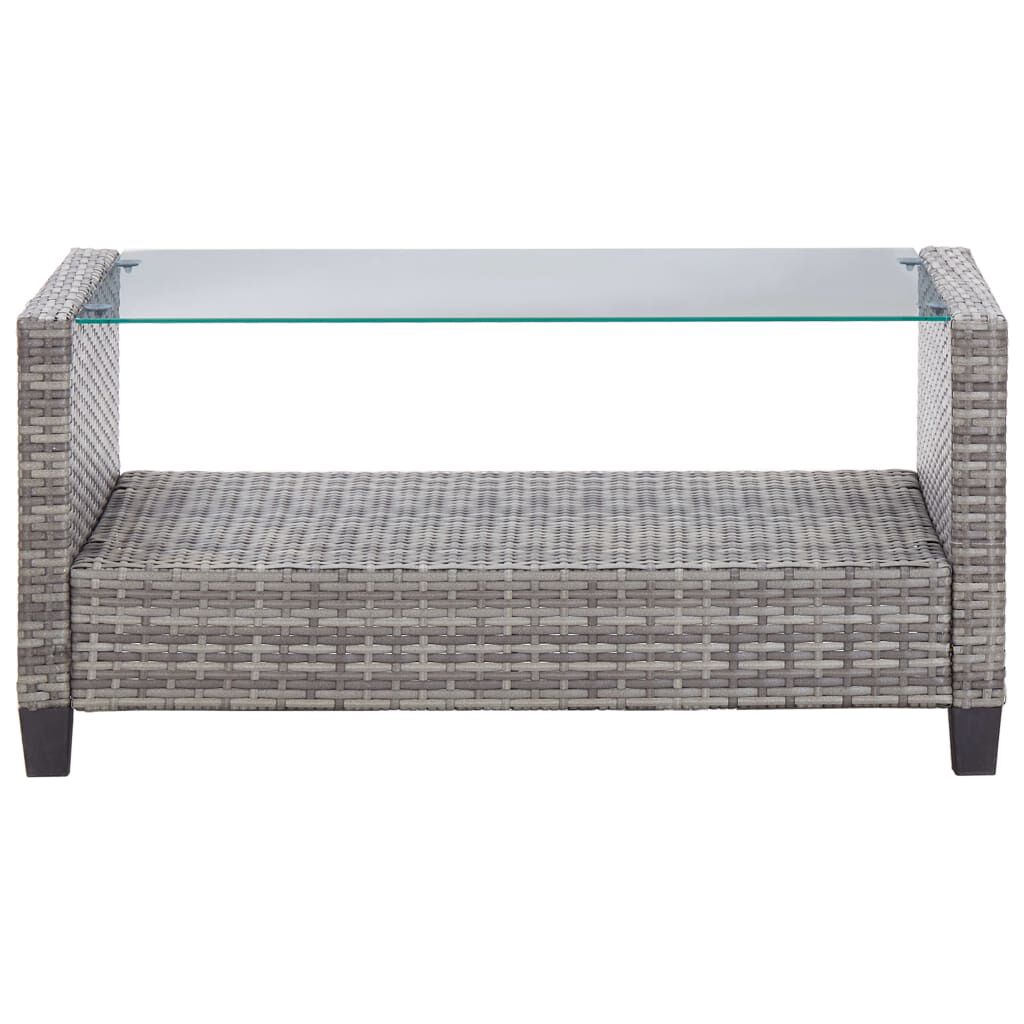 vidaXL 6 Piece Garden Sofa Set with Cushions Poly Rattan Dark Grey