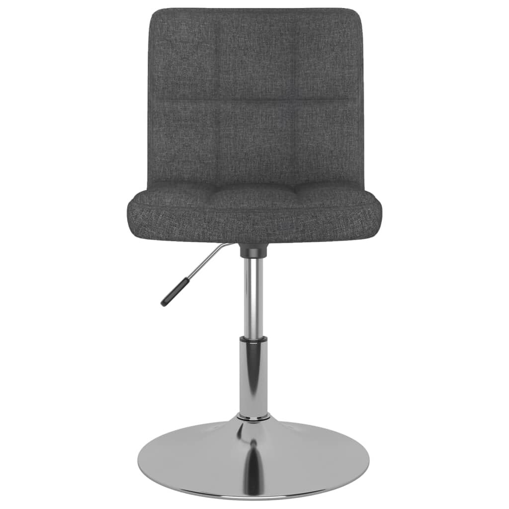 vidaXL Swivel Dining Chairs 2 pcs Dark Grey Fabric