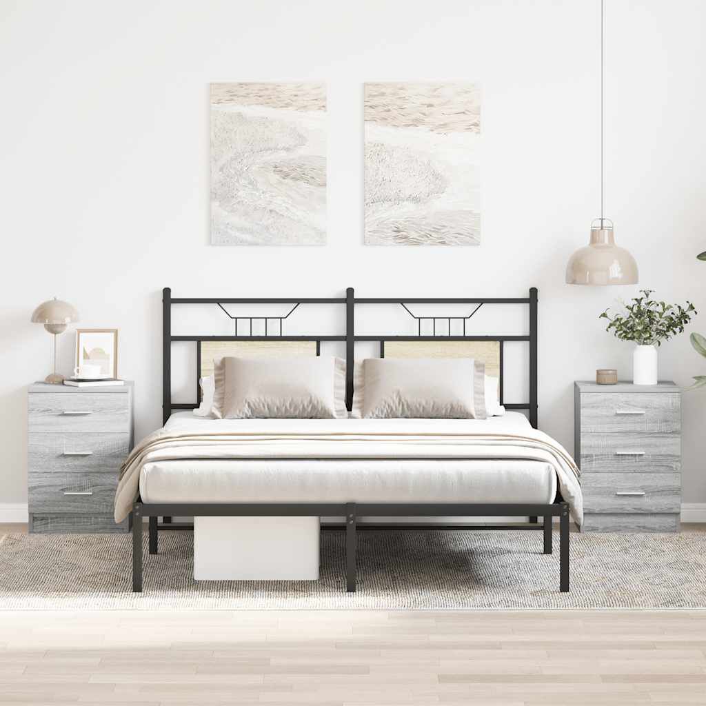 vidaXL Bedside Cabinets 2 pcs Grey Sonoma 38x35x56 cm Engineered Wood