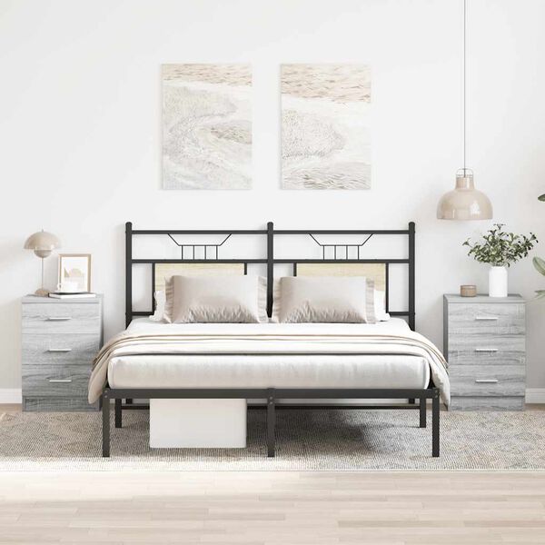 vidaXL Bedside Cabinets 2 pcs Grey Sonoma 38x35x56 cm Engineered Wood