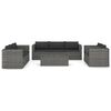 vidaXL 9 Piece Garden Lounge Set with Cushions Poly Rattan Grey
