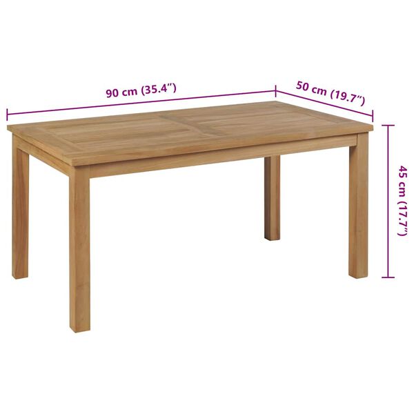 vidaXL Coffee Table Teak 90x50x45 cm
