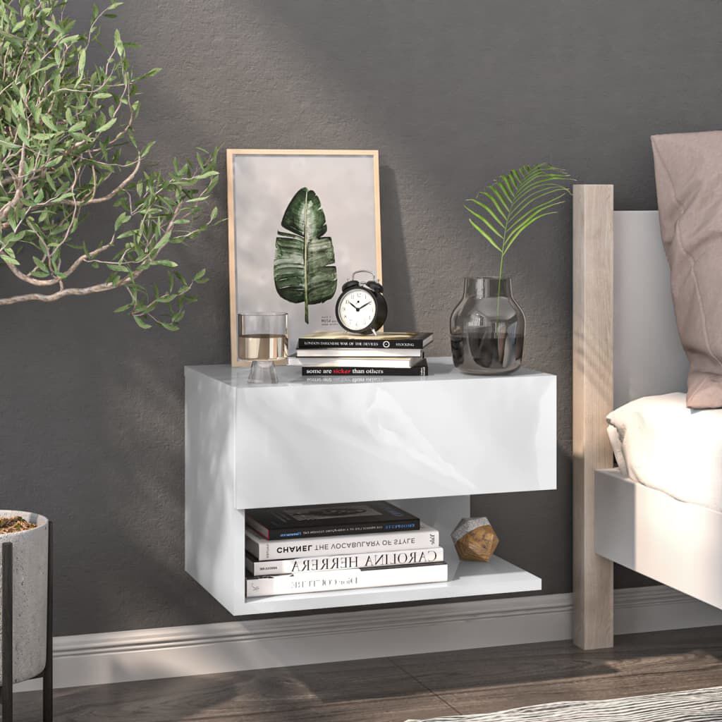 vidaXL Wall-mounted Bedside Cabinets 2 pcs White