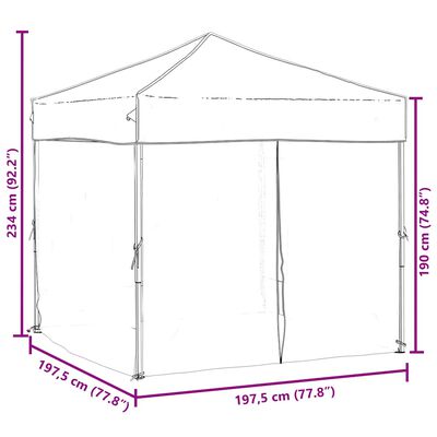 vidaXL Folding Party Tent with Sidewalls Anthracite 2x2 m, anthracite vidaXL Folding Party Tent with Sidewalls Anthracite 2x2 m