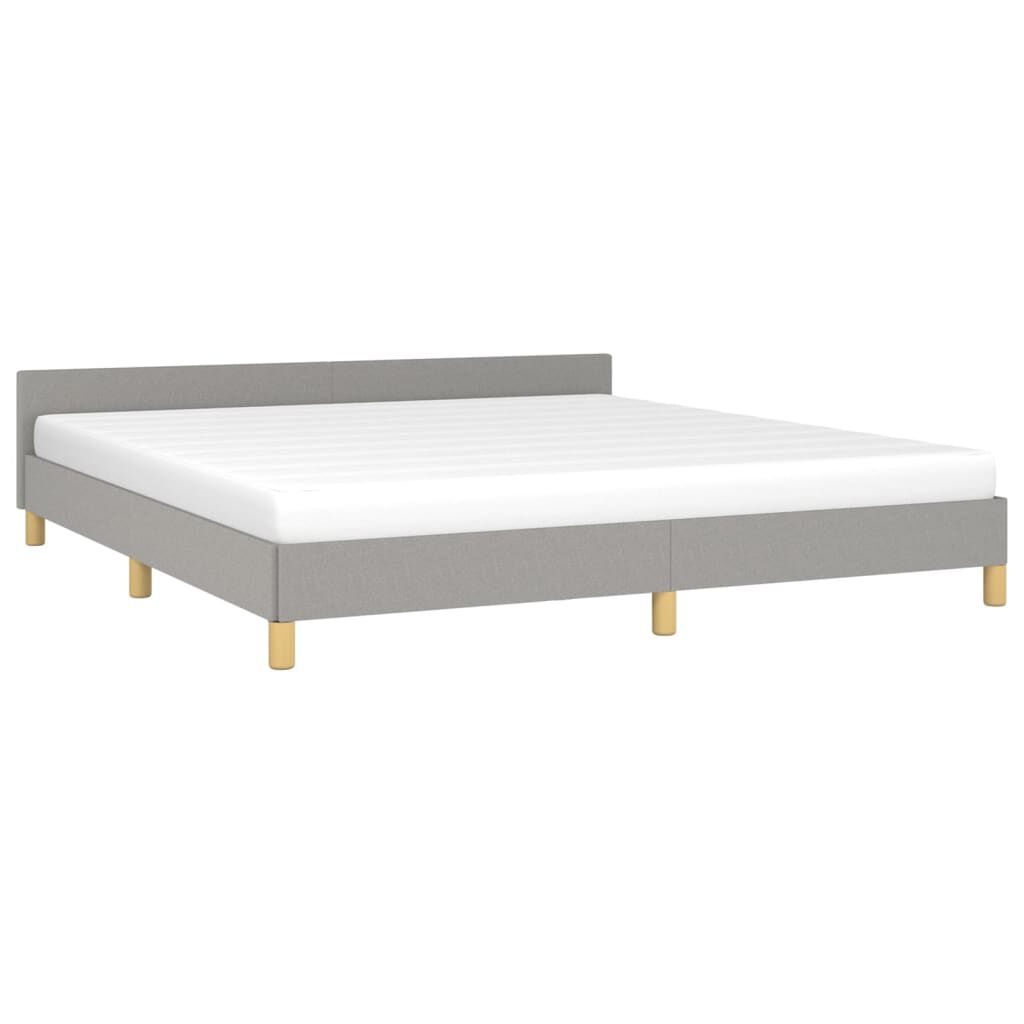 vidaXL Bed Frame without Mattress Light Grey 183x203 cm King Fabric