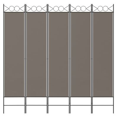 vidaXL 5-Panel Room Divider Anthracite 200x200 cm Fabric, anthracite vidaXL 5-Panel Room Divider Anthracite 200x200 cm Fabric