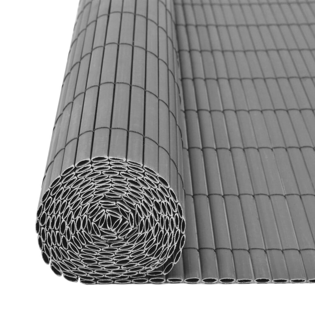 vidaXL Double-Sided Garden Fence PVC 90x500 cm Grey