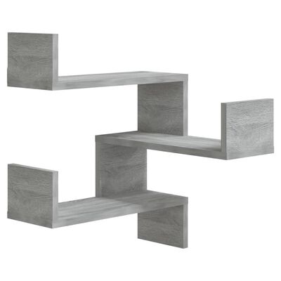 vidaXL Wall Corner Shelf Grey Sonoma 40x40x50 cm Engineered Wood, grey sonoma vidaXL Wall Corner Shelf Grey Sonoma 40x40x50 cm Engineered Wood
