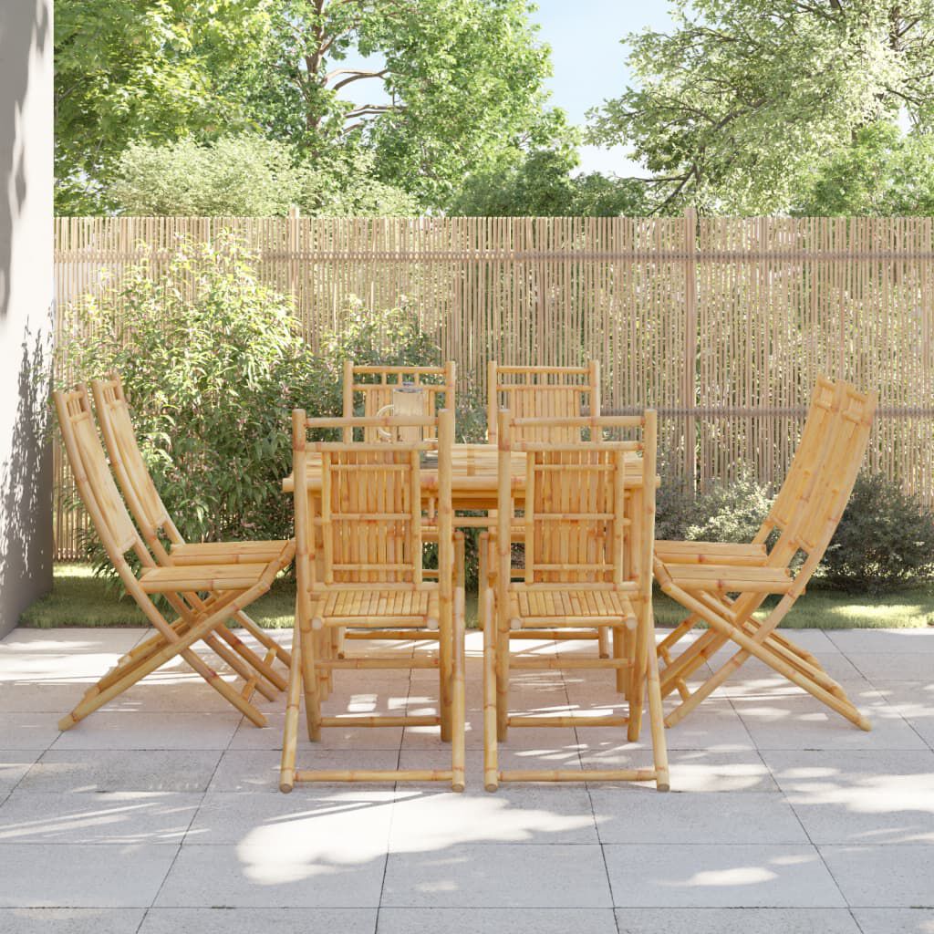 vidaXL Folding Garden Chairs 8 pcs 46x66x99 cm Bamboo