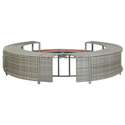 vidaXL Hot Tub Surround Grey Poly Rattan, grey vidaXL Hot Tub Surround Grey Poly Rattan
