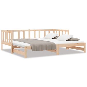 vidaXL Day Bed with Trundle without Mattress 90x200 cm Solid Wood
