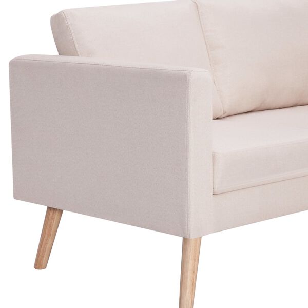 vidaXL 2-Seater Sofa Fabric Cream