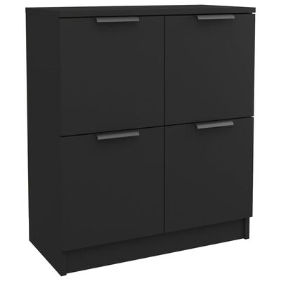 vidaXL Sideboards 2 pcs Black 60x30x70 cm Engineered Wood, black vidaXL Sideboards 2 pcs Black 60x30x70 cm Engineered Wood