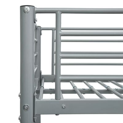 vidaXL Bunk Bed without Mattress Grey Metal 90x200 cm, grey vidaXL Bunk Bed without Mattress Grey Metal 90x200 cm