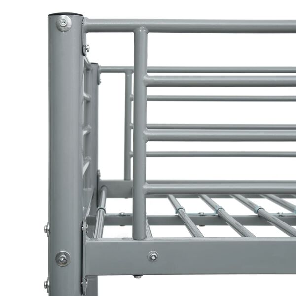vidaXL Bunk Bed without Mattress Grey Metal 90x200 cm