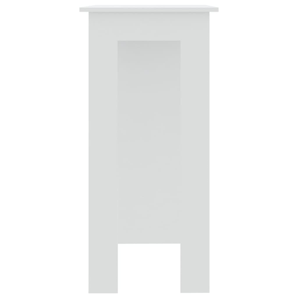 vidaXL Bar Table with Shelf White 102x50x103.5 cm Engineered Wood