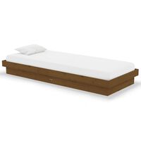 vidaXL Bed Frame without Mattress Honey Brown Solid Wood Small Single
