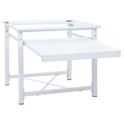 Washing Machine Pedestal with Pull-Out Shelf White,  Washing Machine Pedestal with Pull-Out Shelf White
