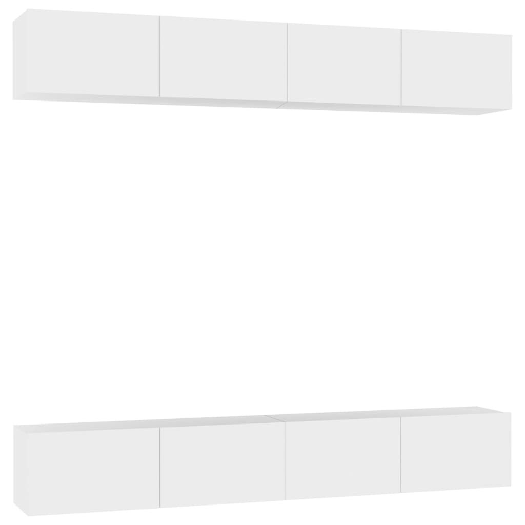 vidaXL TV Cabinets 4 pcs White 100x30x30 cm Engineered Wood