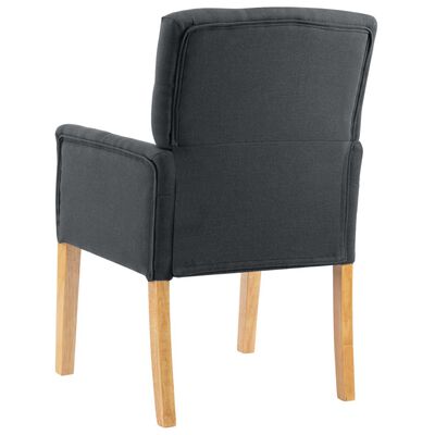 vidaXL Dining Chairs with Armrests 2 pcs Grey Fabric