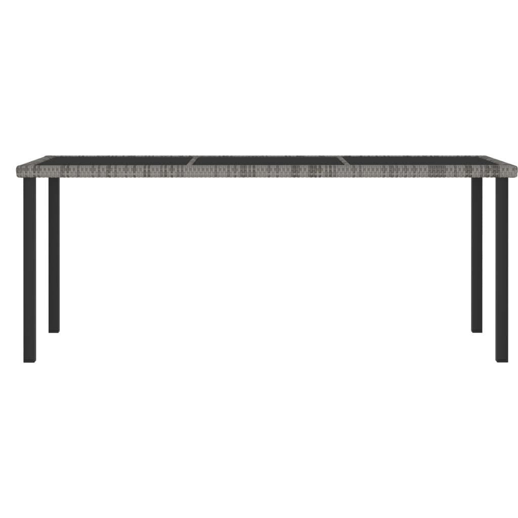 vidaXL 9 Piece Garden Dining Set Poly Rattan Grey