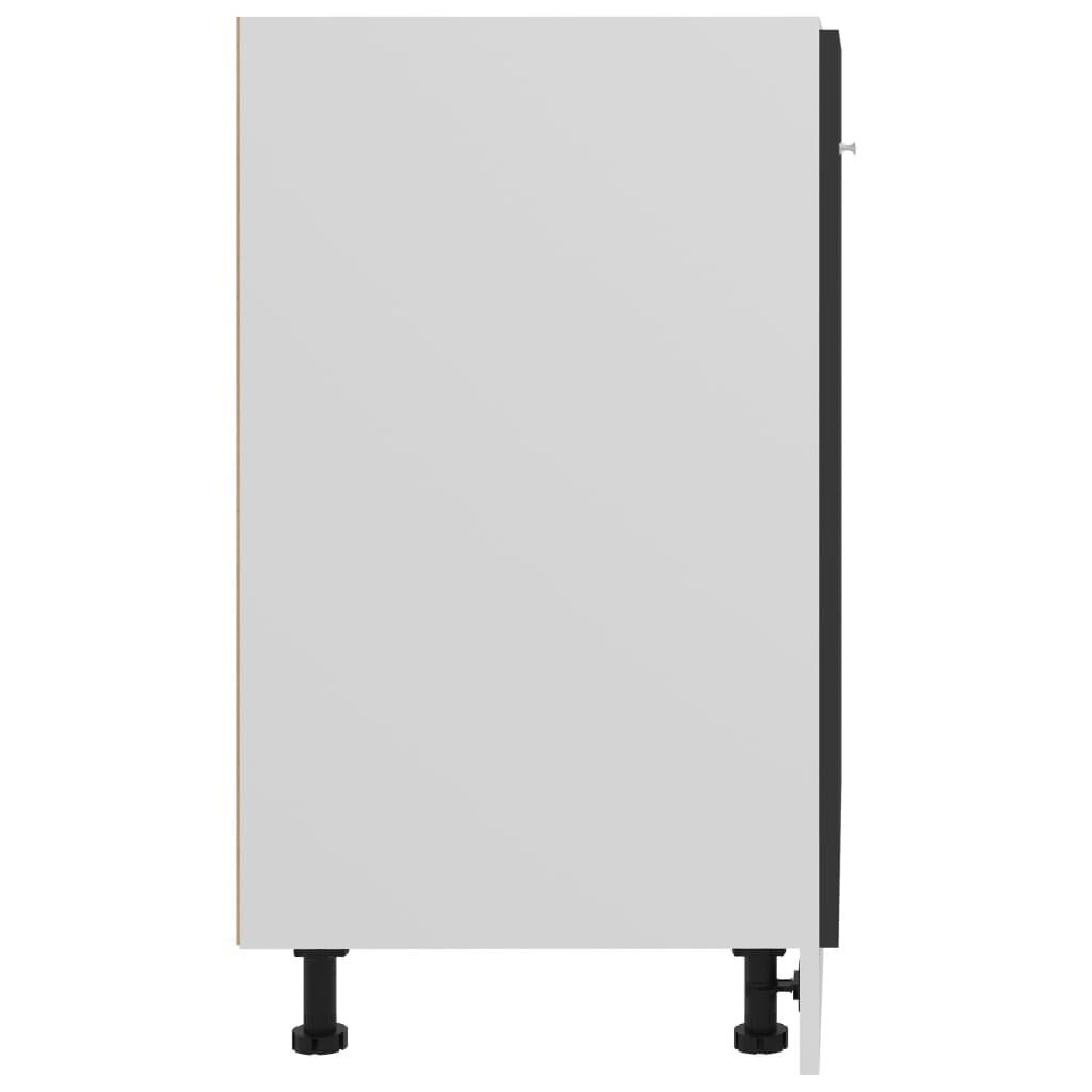 vidaXL Bottom Cabinet Black 60x46x81.5 cm Engineered Wood