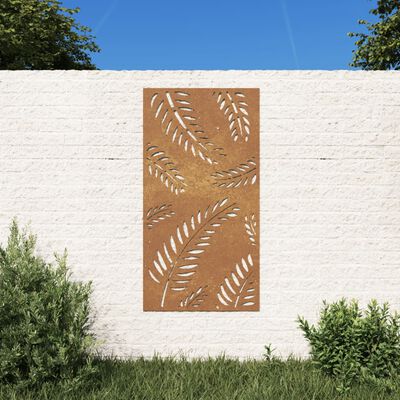 vidaXL Garden Wall Decoration 105x55 cm Corten Steel Leaf Design,  vidaXL Garden Wall Decoration 105x55 cm Corten Steel Leaf Design