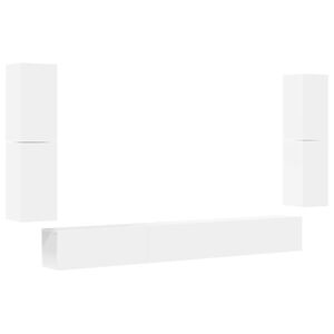 vidaXL 7 Piece TV Cabinet Set White Engineered Wood