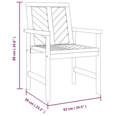 vidaXL Garden Dining Chairs 2 pcs Solid Wood Acacia,  vidaXL Garden Dining Chairs 2 pcs Solid Wood Acacia