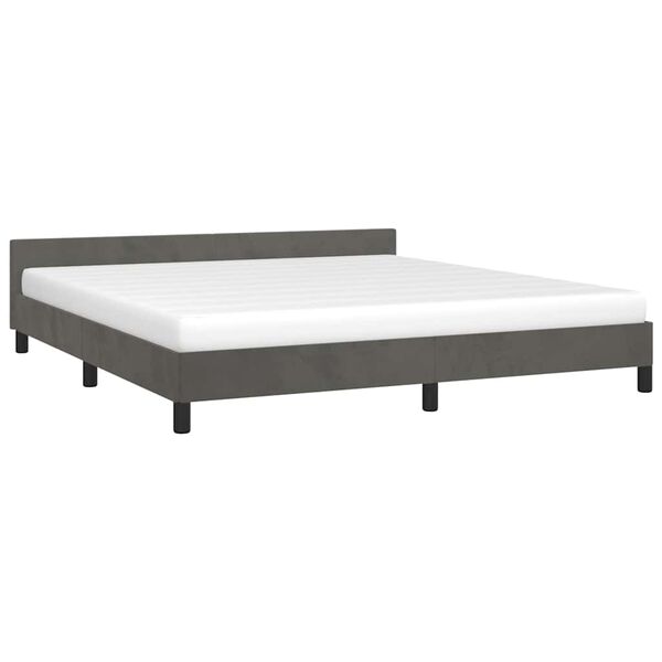 vidaXL Bed Frame without Mattress Dark Grey 183x203 cm King Velvet