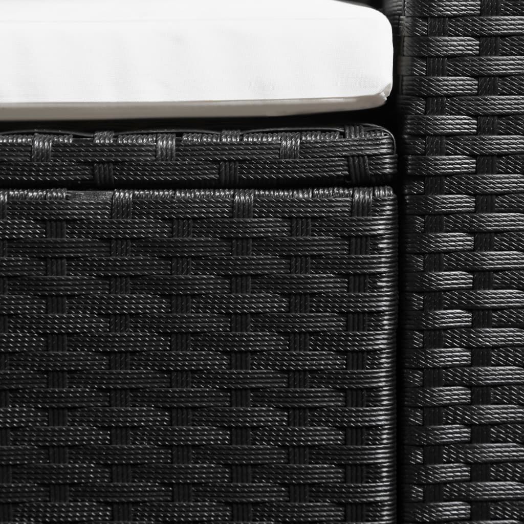 vidaXL 3 Piece Garden Lounge Set Poly Rattan Black and White