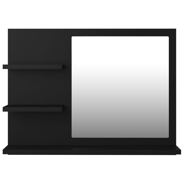 vidaXL Bathroom Mirror Black 60x10.5x45 cm Engineered Wood