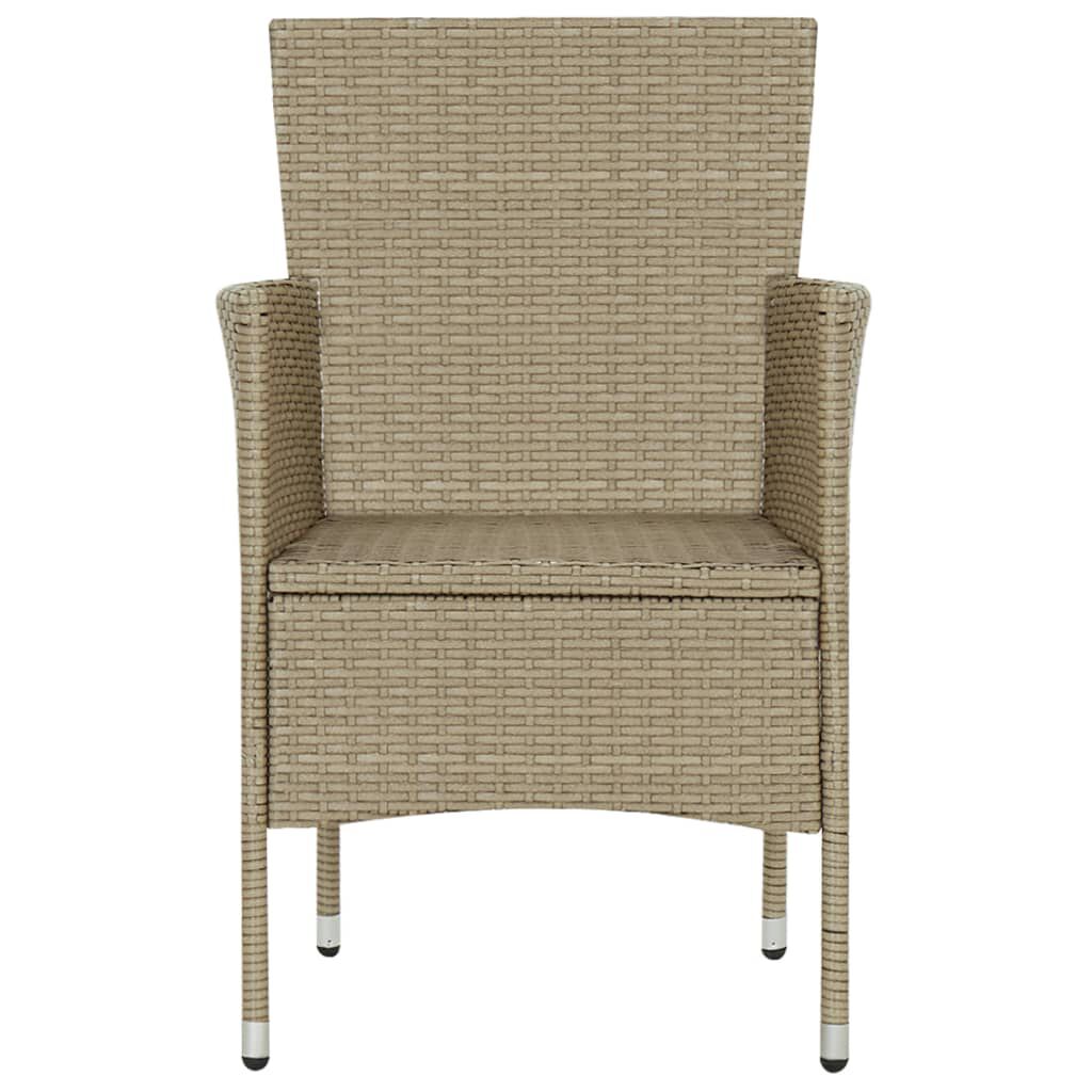 vidaXL Garden Dining Chairs 2 pcs Poly Rattan Beige