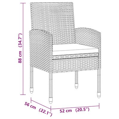 vidaXL 9 Piece Outdoor Dining Set Poly Rattan Grey, grey vidaXL 9 Piece Outdoor Dining Set Poly Rattan Grey