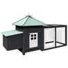 vidaXL Chicken Coop with Nest Box Grey 190x72x102 cm Solid Firwood