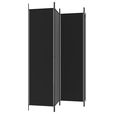 vidaXL 4-Panel Room Divider Black 200x200 cm Fabric, black vidaXL 4-Panel Room Divider Black 200x200 cm Fabric