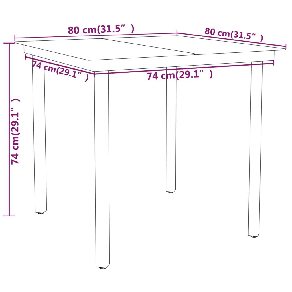 vidaXL 5 Piece Garden Dining Set Black