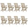 vidaXL Folding Garden Chairs 8 pcs Grey 56x61x89 cm Solid Wood Teak