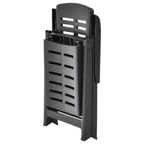 vidaXL Folding Sun Lounger Plastic Anthracite