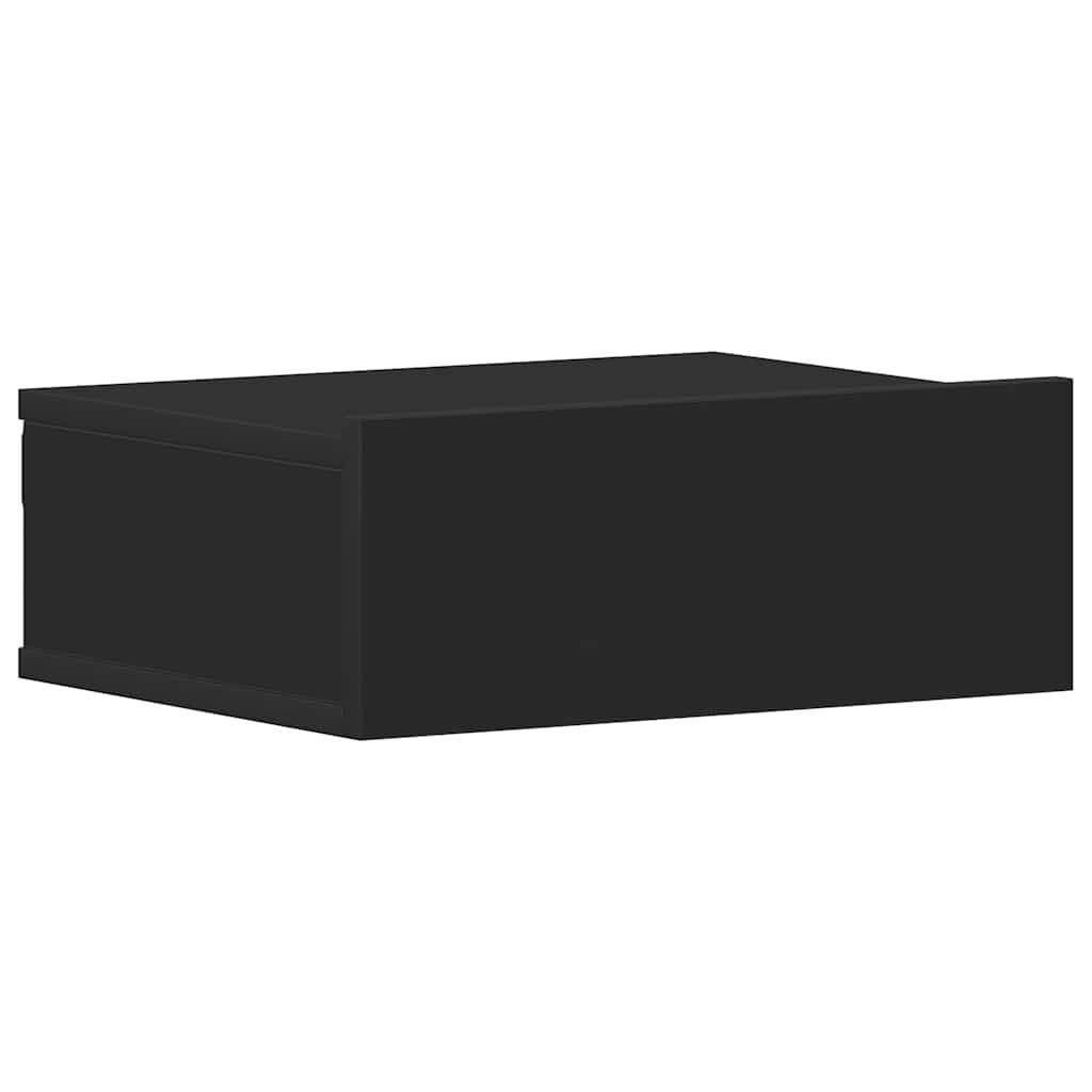 vidaXL Floating Nightstands 2 pcs Black 40x30x15 cm Engineered Wood