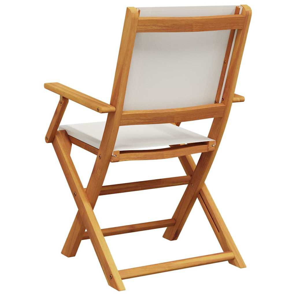 vidaXL Garden Chairs 2 pcs Cream White Solid Wood Acacia and Fabric