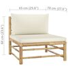 vidaXL 9 Piece Garden Lounge Set with Cream White Cushions Bamboo
