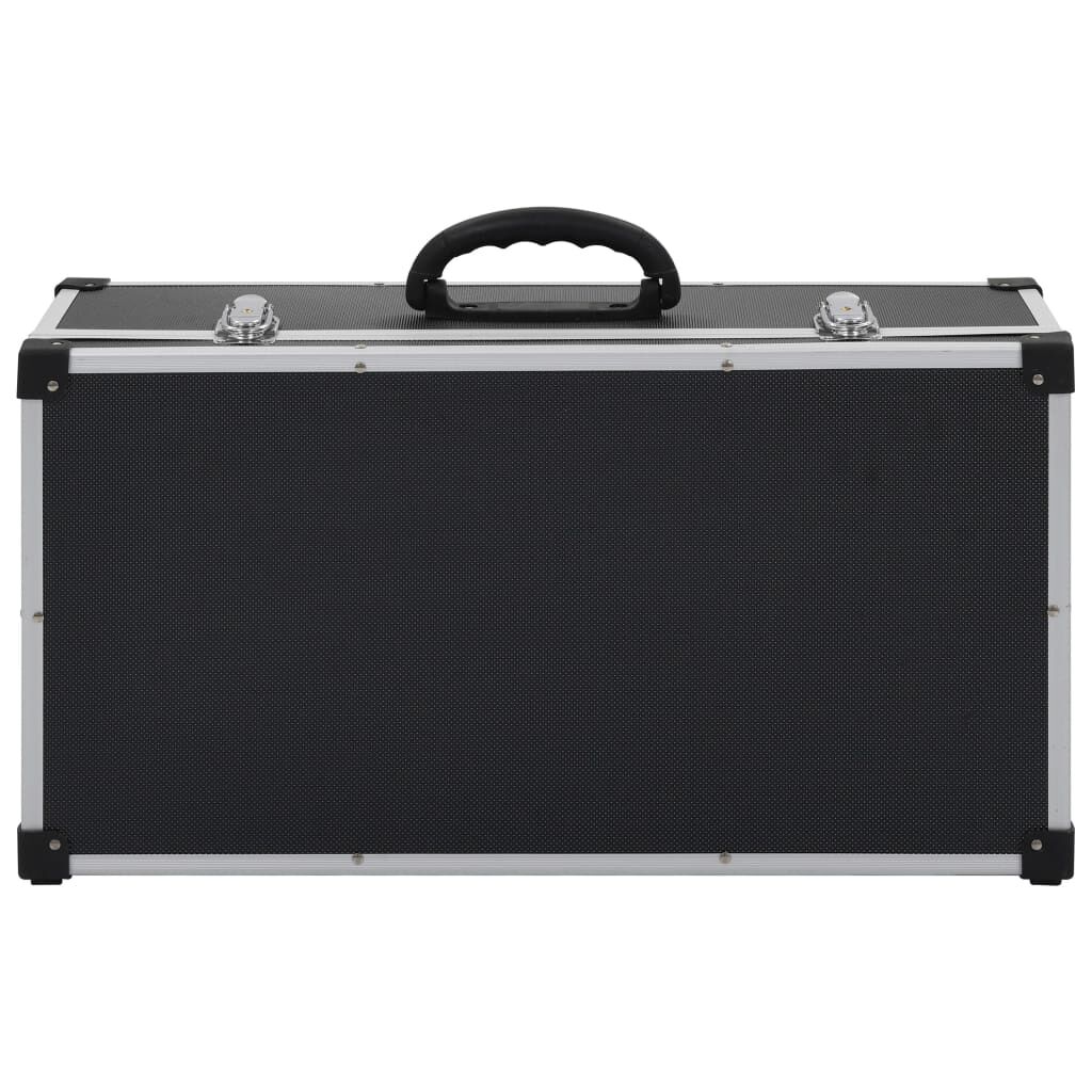 vidaXL CD Case for 80 CDs Aluminium ABS Black