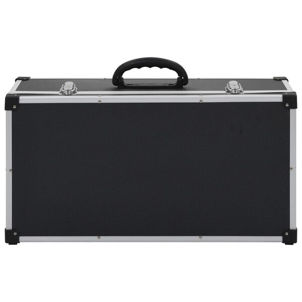 vidaXL CD Case for 80 CDs Aluminium ABS Black