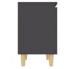 vidaXL Bed Cabinet with Solid Wood Legs Grey 40x30x50 cm