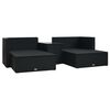 vidaXL 5 Piece Garden Lounge Set with Cushions Poly Rattan Black
