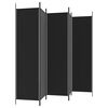 vidaXL 5-Panel Room Divider Black 250x200 cm Fabric