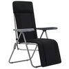 vidaXL Folding Garden Chairs with Cushions 2 pcs Black