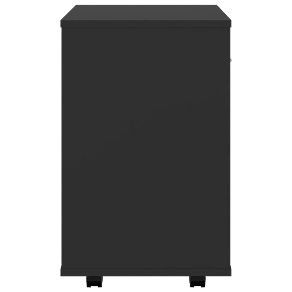 vidaXL Rolling Cabinet Black 46x36x59 cm Engineered Wood