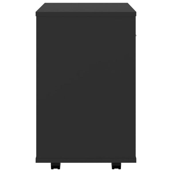 vidaXL Rolling Cabinet Black 46x36x59 cm Engineered Wood